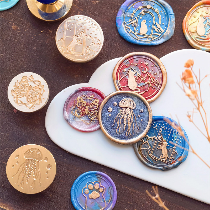 Jellyfish Starfish Butterfly C - огляд і ціна Wax Seal Stamp Set